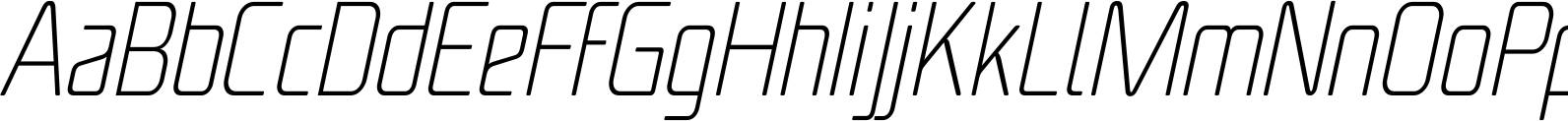 Unicod Ultralight Cond Italic Font OpenType