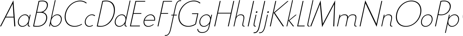 Le Havre Thin Italic Font OpenType
